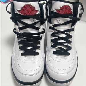 Jordan 2 Retro Chicago- White with Black and Red Accents
